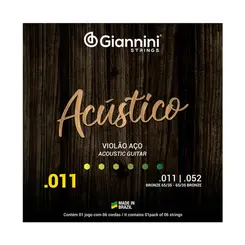 ENCORDOAMENTO VIOLAO GIANNINI GESPW BRONZE 65/35 0.011