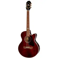 VIOLAO EPIPHONE J200 EC STUDIO PARLOR SOLID TOP ELETROACUSTICO WINE RED