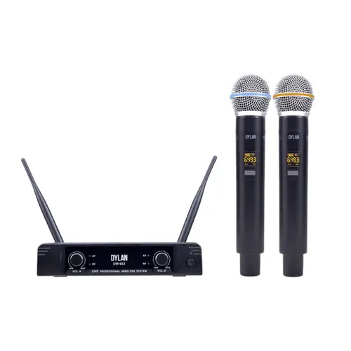 MICROFONE SEM FIO DE MÃO DUPLA DYLAN DW 602 MAX