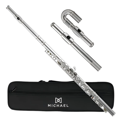FLAUTA MICHAEL WFLM33 TRANSVERSAL C DO BOCAL RETO E CURVO