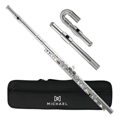 FLAUTA MICHAEL WFLM33 TRANSVERSAL C DO BOCAL RETO E CURVO
