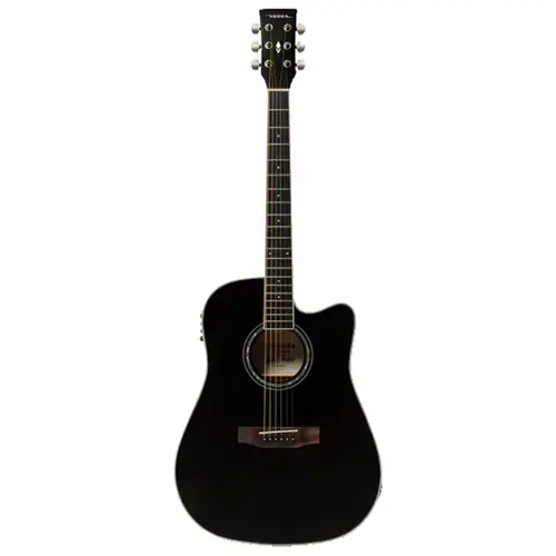 VIOLAO VOGGA VCP480 VERSALIS FOLK ELETROACUSTICO BK BLACK