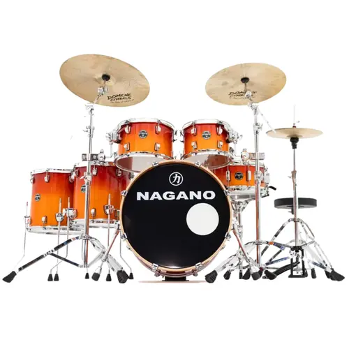 BATERIA NAGANO 20/14/10/12/13/14 C/ FERRAGENS PERFORMANCE NEW STAGE FHA VIVID ORANGE MAHOGANY BIRCH