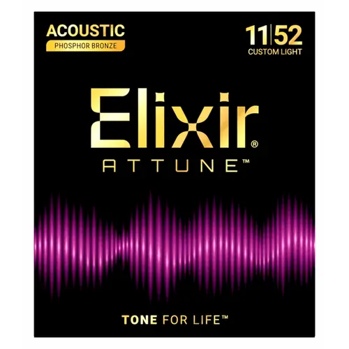 ENCORDOAMENTO ELIXIR ACO VIOLAO CUSTOM LIGHT PHOSPHOR BRONZE ATTUNE 21027 011-052