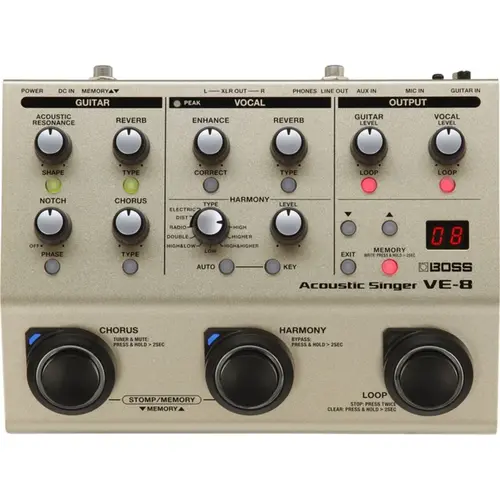 PEDALEIRA BOSS VE 8 ACOUSTIC SINGER