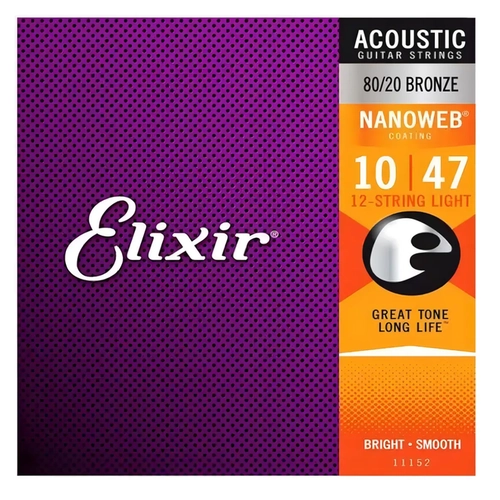 ENCORDOAMENTO VIOLAO ELIXIR 010 LIGHT 12 CORDAS